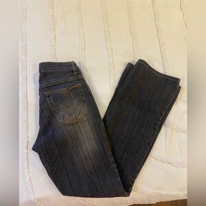 Vintage Y2K Washed Dark Denim Retro Style Point Zero Jeans Size 27